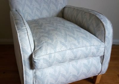 Blue and White Linen Armchair